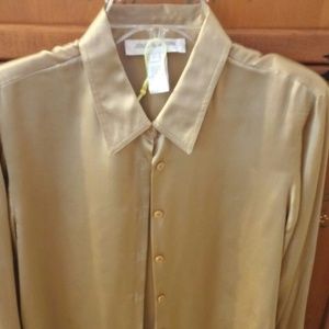Jones New York Gold Silk Blouse